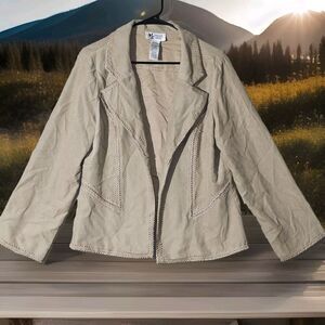 Maggie Sweet Soft Beige Jacket Women's Size Medium Petite Southwestern Cowgirl
